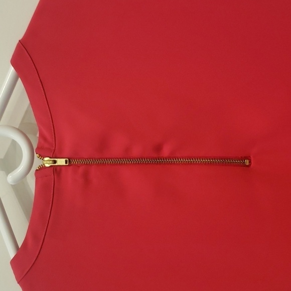 ADRIENNE Vittadini Dress Pink Zipper Back Short Sleeves Women's Size 8 - Picture 6 of 13